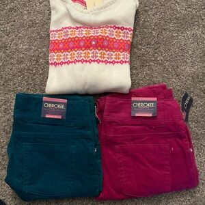 Cherokee Kids' Teal and Magenta Jeans